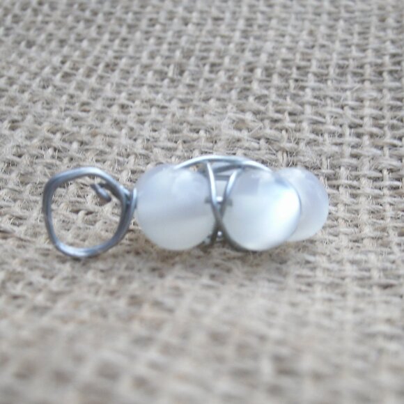 Handmade Aqua Aura Beads Star Flower Pentacle Pendant - Picture 6 of 8